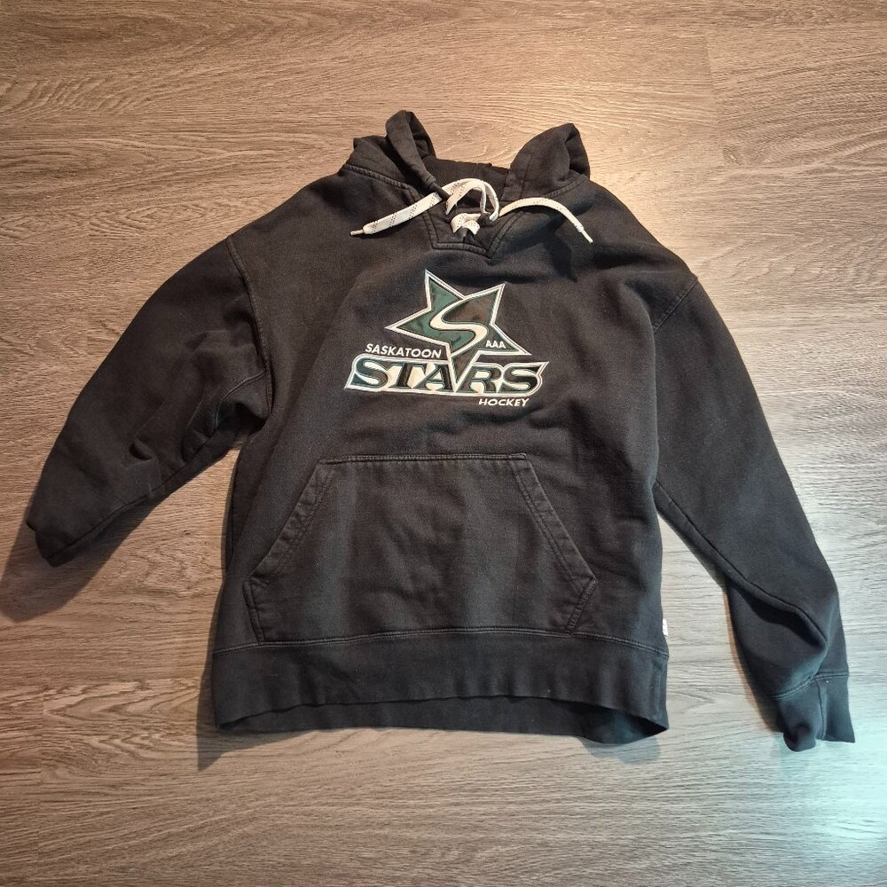 Saskatoon Stars AAA Hockey Hoodie Size L Sportco Authentic Black Pullover